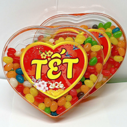 Kẹo Dẻo Bi 350g - Hộp Trái Tim Hộp Quà Tết 2026 - KDBHTT350G