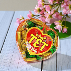 Kẹo Socola Mix 300g - Hộp Trái Tim Hộp Quà Tết 2026 - KSMHTT300G