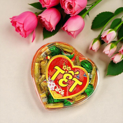 Kẹo Socola Mix 300g - Hộp Trái Tim Hộp Quà Tết 2026 - KSMHTT300G