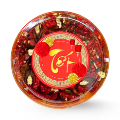 Quả Óc Chó Ruột Đỏ Tách Vỏ 230g - Hộp Tròn Nhỏ Hộp Quà Tết 2026 - QOCTVHTN230G