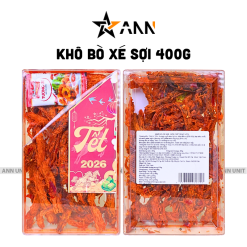 Khô Bò Xé Sợi 400g Hộp Chữ Nhật Lớn Hộp Quà Tết 2026 - KBXSHCNL400G