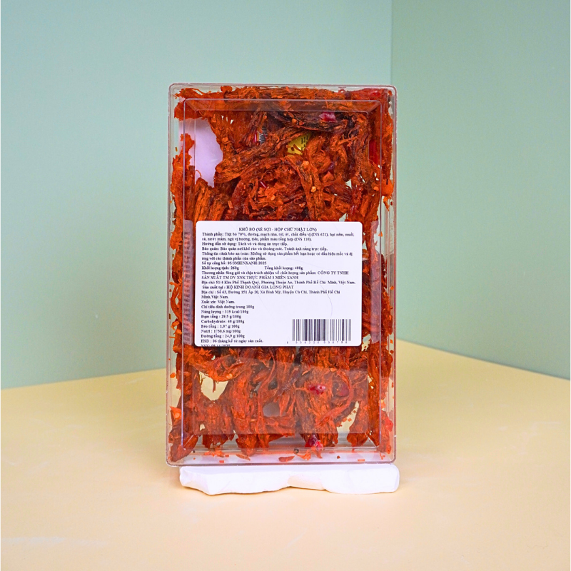 Khô Bò Xé Sợi 400g Hộp Chữ Nhật Lớn Hộp Quà Tết 2026 Khô Bò Xé Sợi 400g Hộp Chữ Nhật Lớn Hộp Quà Tết 2026