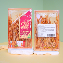 Cá Bống Tẩm Gia Vị Que 300g - Hộp Chữ Nhật Lớn Hộp Quà Tết 2026 - CBTVQHCNL300G