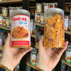 Khô Gà Bơ Tỏi Thơm Ngon 250g - Hũ Pet - KGBTHP250G