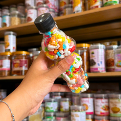 Kẹo Cứng Hương Vị Trái Cây - Kẹo Ngũ Sắc 220g - Chai Gấu Nhỏ - KCVTCKNSCGN220G