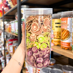 Bánh Tai Heo Mix 3 Vị Caramel, Khoai Môn, Trà Xanh 350g Thơm Ngon - Hũ Pet - BTHM3VHP350G