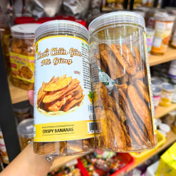Chuối Chiên Giòn Mè Gừng 250g - Hộp Pet - CCGMGHP250G