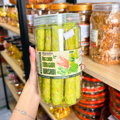 Bánh Tráng Ống Cuộn Tôm Wasabi 150g Hộp Tròn - BTOCTWHT150G