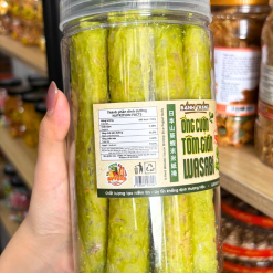 Bánh Tráng Ống Cuộn Tôm Wasabi 150g Hộp Tròn - BTOCTWHT150G