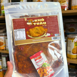 Khô Trâu Miếng Tẩm Vị Bò 300g - Túi Zip Bạc - KTMTVBTZB300G
