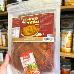 Khô Trâu Miếng Tẩm Vị Bò 300g - Túi Zip Bạc - KTMTVBTZB300G