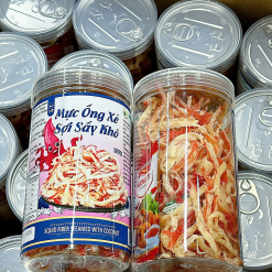Mực Ống Xé Sợi Sấy Khô - Mực Dừa Xé Sợi Thơm Ngon 250g - Hũ Pet - MOXSSKHP250G