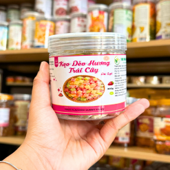 Kẹo Dẻo Vuông Hương Trái Cây (Kẹo Dẻo Đà Lạt) Mini 300g - Hộp Pet - KDVHTCMHP300G