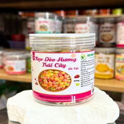 Kẹo Dẻo Vuông Hương Trái Cây (Kẹo Dẻo Đà Lạt) Mini 300g - Hộp Pet - KDVHTCMHP300G