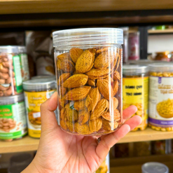 Hạnh Nhân Sấy Tẩm Vị - Hạnh Nhân Rang Bơ Vỏ Dày Thơm Ngon 300g - Hũ Pet - HNRBHP300G