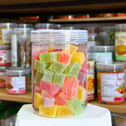 Kẹo Dẻo Vuông Hương Trái Cây - Kẹo Dẻo Đà Lạt Thơm Ngon 500g - Hũ Pet - KDVHTCHP500G