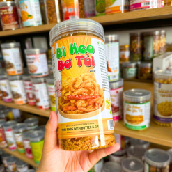 Bì Heo Bơ Tỏi Đậm Vị 200g - Hộp Pet - BHBTHP200G