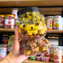 Bắp Rang Bơ Mix 3 Vị (Truyền Thống, Trà Xanh, Socola) 230g - Hộp Gấu Lớn - BRBM3VHGL230G