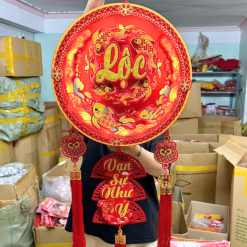 Dây Đèn Tròn Chữ Lộc Có Đèn Led Nhạc 40x90cm - DDTCDN01