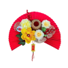 Set Phụ Kiện Quạt Giấy Lớn - Quạt Xếp Đỏ Trang Trí Tết - QXTT03