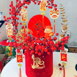 Trụ Đông Đào Chữ C - Chậu Đào Đông Trang Trí Tết - TDDCC01