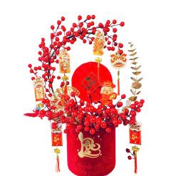 Trụ Đông Đào Chữ C - Chậu Đào Đông Trang Trí Tết - TDDCC01