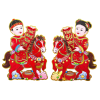 Cặp 2 Tranh Dán Cửa Ngựa - Tranh Dán Trang Trí Tết 80cm - TDC04