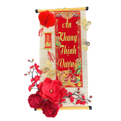 Cặp 2 Mành Tre Dài Câu Đối Đơn Trang Trí - Phên Tre Lớn Trang Trí Tết Ráp Sẵn - MTTT07