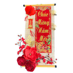 Cặp 2 Mành Tre Dài Câu Đối Đơn Trang Trí - Phên Tre Lớn Trang Trí Tết Ráp Sẵn - MTTT07