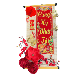 Cặp 2 Mành Tre Dài Câu Đối Đơn Trang Trí - Phên Tre Lớn Trang Trí Tết Ráp Sẵn - MTTT07