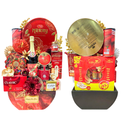 Giỏ Quà Tết Đỏ 13 Món - Quà Tặng Tết Sang Trọng - Quà Trang Trí Tết - QTTT14