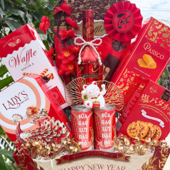 Giỏ Quà Tết Sang Trọng 7 Món - Quà Tặng Tết - Quà Trang Trí Tết - QTTT21