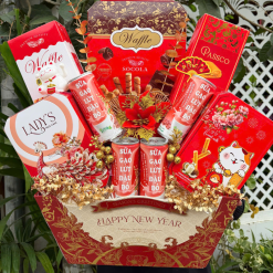 Giỏ Quà Tết Mèo Thần Tài - Quà Tặng Tết - Quà Trang Trí Tết - QTTT22