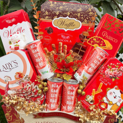 Giỏ Quà Tết Mèo Thần Tài - Quà Tặng Tết - Quà Trang Trí Tết - QTTT22