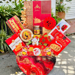 Hộp Quà Tết Rượu Bánh Kẹo Sang Trọng – Set Quà Cao Cấp - Quà Trang Trí Tết - QTTT30