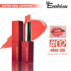 Son Môi Sáp Lì Hàn Quốc Embisu Satin Veil Lipstick - 6 Màu - SONEMBISU03