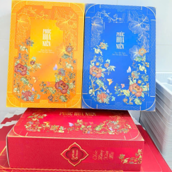 Bánh Hộp Vị Phô Mai, Cà Phê Phúc Hoa Niên - Hộp Bánh Sang Trọng Trang Trí Tết - HBPHN01