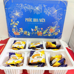 Bánh Hộp Vị Phô Mai, Cà Phê Phúc Hoa Niên - Hộp Bánh Sang Trọng Trang Trí Tết - HBPHN01