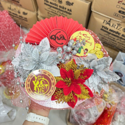 Set Tráp Trang Trí Tết - Mẹt Hoa Nhỏ Tết - STN02