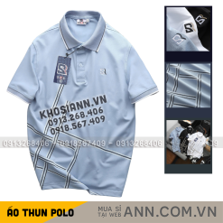 Áo Thun Nam Polo - Áo Thun Cổ Bẻ Nam Thêu Logo Chữ R Trước Ngực Và Phối Sọc Ở Vạt Áo Sang Trọng Có Big Size - CS294