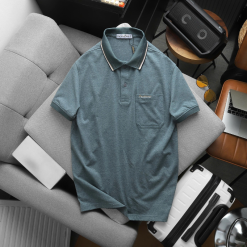 Áo Thun Nam Polo - Áo Thun Cổ Bẻ Nam Phối Sọc Ở Cổ Có Túi Trước Ngực Được Thêu Logo Chữ Paclehorse Sang Trọng Có Big Size - CS296