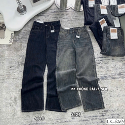 Quần Jeans Nữ Ống Suông Vải Dày Mềm Không Co Giãn Tôn Dáng - QG289