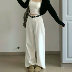 Quần Jeans Nữ Trơn Ống Rộng Vải Dày Mềm Không Co Giãn - QG291