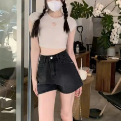 Quần Short Jean Trơn Nữ Không Co Giãn Đứng Form Chuẩn Mặc Cực Xinh - QG292