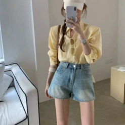 Quần Short Jean Trơn Nữ Không Co Giãn Đứng Form Chuẩn Mặc Cực Xinh - QG292