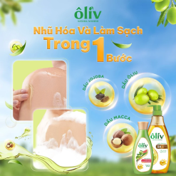 Dầu Tắm Ôliu Ôliv 3x Dưỡng Ẩm 650ml - Tặng Dầu Gội Ôliu Giúp Giảm Gãy Rụng Tóc - 8935136865402
