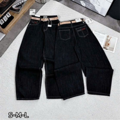 Quần Thụng Jeans Nữ Vải Dày Mềm Không Co Giãn Nhiều Mẫu - QG296