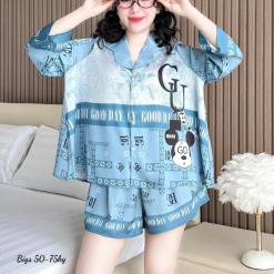 Đồ Bộ Ngủ Nữ Họa Tiết Đơn Giản Mặc Mát Thoải Mái 50–75kg - DBO5199