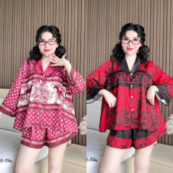 Đồ Bộ Ngủ Nữ Họa Tiết Đơn Giản Mặc Mát Thoải Mái 50–75kg - DBO5199