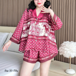 Đồ Bộ Ngủ Nữ Họa Tiết Đơn Giản Mặc Mát Thoải Mái 50–75kg - DBO5199